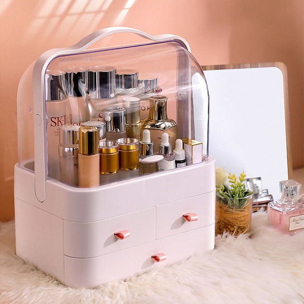 Desktop Makeup Organizer Drawer Type Cosmetic Storage Box Make Up Case  Brush Holder Lipstick Skincare Makeup Tables
