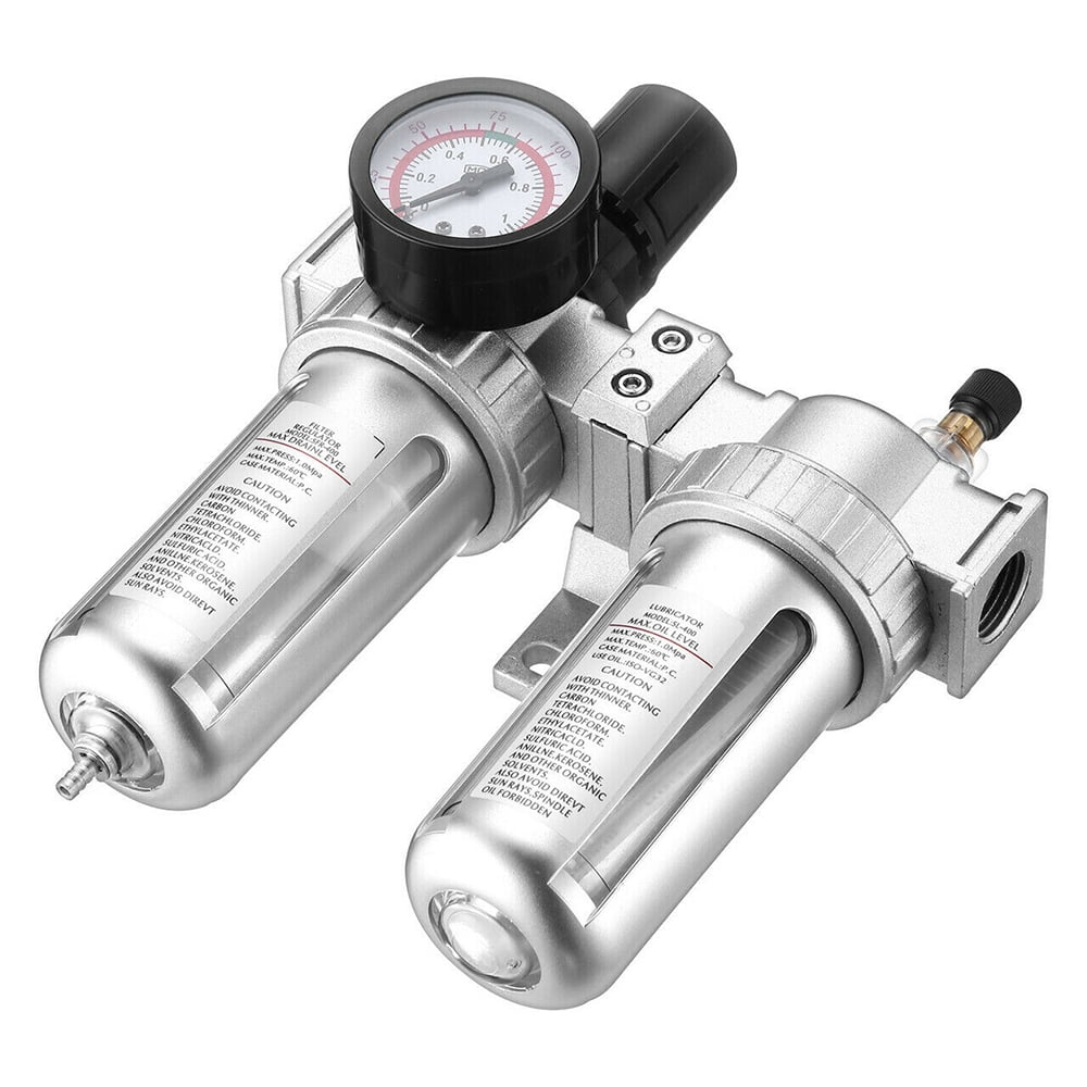 Pro G1/2" Air Compressor Filter Oil Water Separator Trap Tools w/Regulator Gauge 