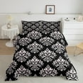thumbnail image 2 of Erosebridal Baroque Gothic Print Comforter Sets Full Size,Blue Boho Floral Comforters & Duvets,White Black Jacquard Bedding Full Comforter Set,Super Cozy Room Decorative Reversible,3-Piece, 2 of 8