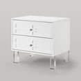 thumbnail image 4 of Inspired Home Filippo Glossy 2-Drawer Nightstand Lacquer Finish Lucite Acrylic Legs, White, 4 of 9