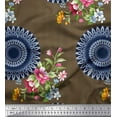 thumbnail image 1 of Soimoi Cotton Duck Fabric Stripe,Floral & Mandala Printed Fabric 1 Yard 42 Inch Wide, 1 of 1