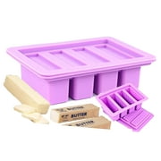 SKYSONIC Silicone Butter Molds, 4-Cavity Silicone Butter Molds with Lid