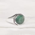 thumbnail image 2 of Emerald Corundum Mans Ring, Natural Emerald Corundum, May Birth Ring, Silver Jewelry, 925 Silver Ring, Gift, Heavy Mens Ring, Arabic Design, Ottoman Style Ring, Christmas, Turkey Mens Signet Ring, 2 of 5