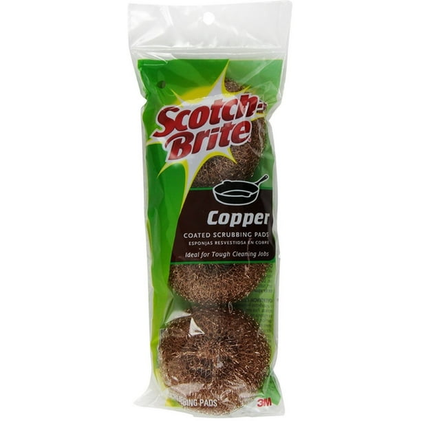 Scotch Brite Copper Coated Scouring Pads 3 Ea (Pack of 4)