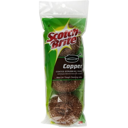 Scotch Brite Copper Coated Scouring Pads 3 Ea (Pack of 4)
