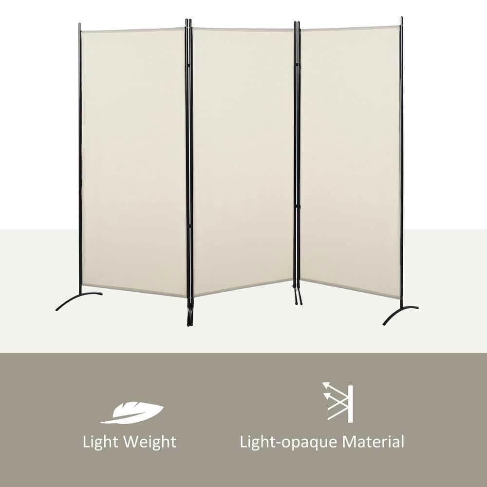 Spaco 6' 3 Panel Room Divider, Functional and Stylish Privacy Screen for Indoor as Living Room, Entryway, Beige