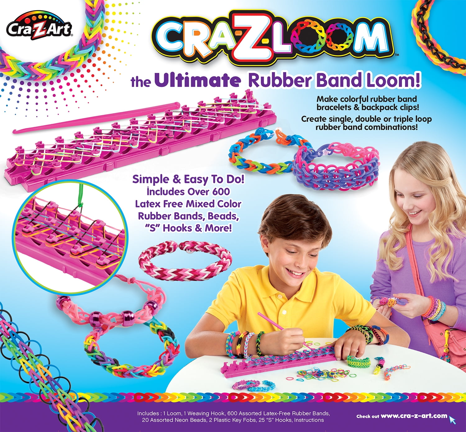Cra-Z-Art Cra-Z-Loom Ultimate Rubber Band Loom, Multi-Color Kit for Ages 8  and up
