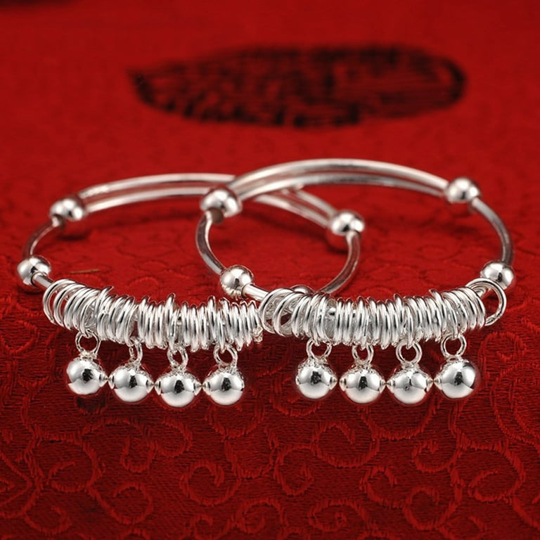 New born baby store silver bangles