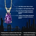 thumbnail image 2 of Gem Stone King 14K Yellow Gold Purple Amethyst and White Zirconia Pendant Necklace for Women | 2.68 Cttw | Gemstone February Birthstone | Pear Shape 12X8MM | With 18 inch Chain, 2 of 6
