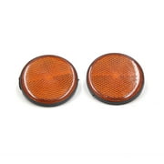 Unique Bargains Pair 56mm Dia Plastic Round Reflective Warning Plate Reflector for Motorcycle