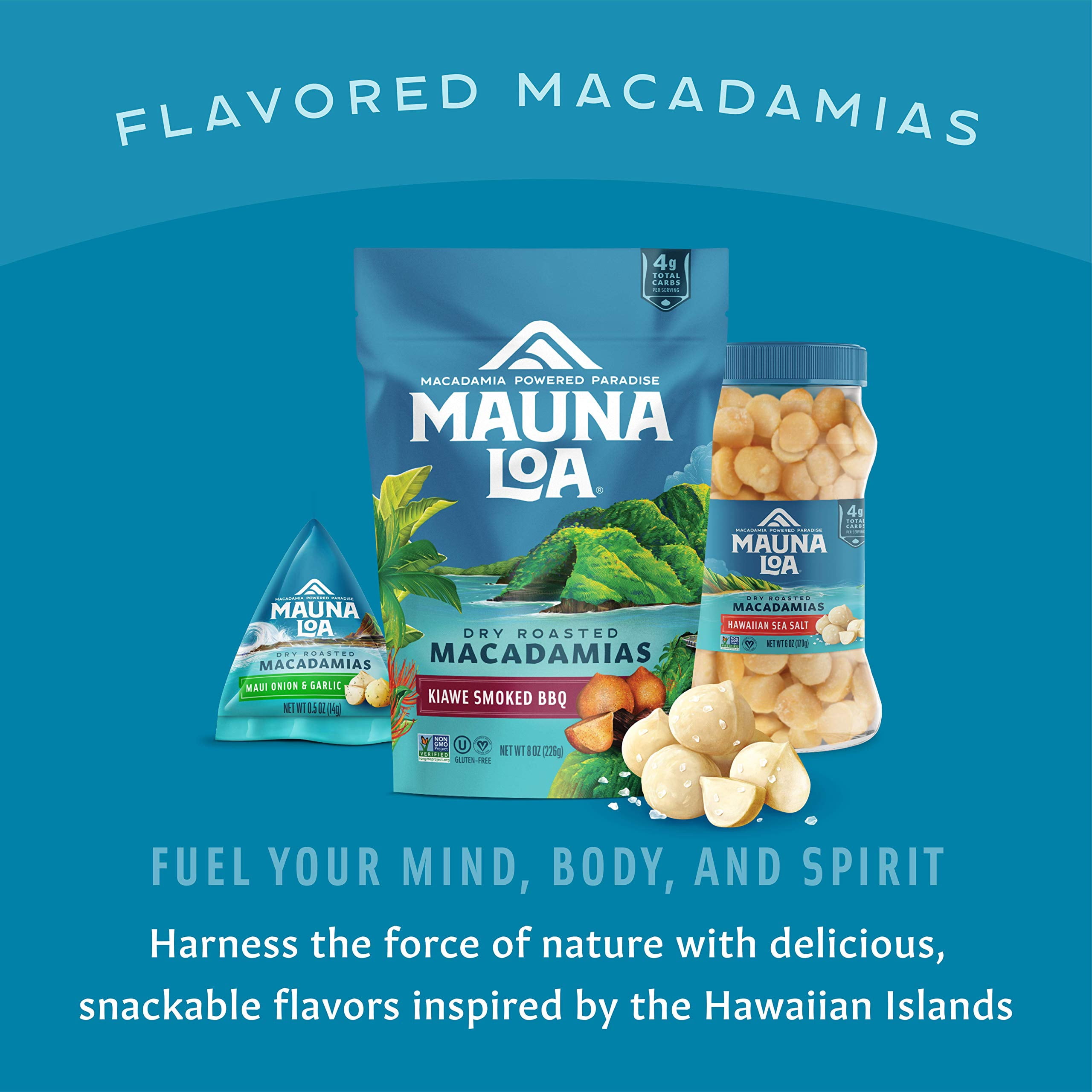 Mauna Loa Premium Hawaiian Roasted Macadamia Nuts, 4 oz Bag (Pack of 2)