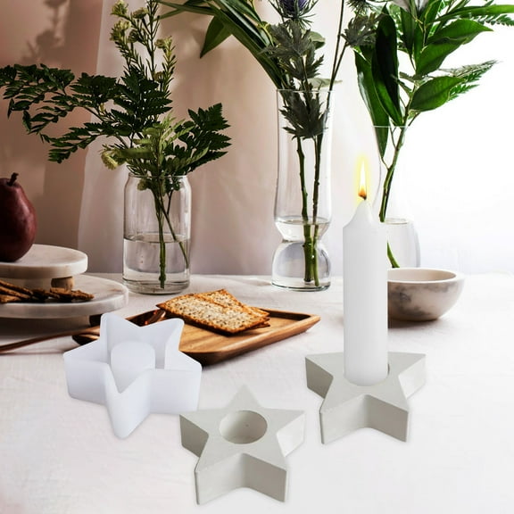 Kayannuo Christmas Hexagram Mold 3D Star Shape Silicone Mold for Candle Hexagram Candle Mold 3D Heart Shape Cube Mold Cube Resin Mold Decoration Mold Plaster Candle Aroma Soap Chocolate Mold