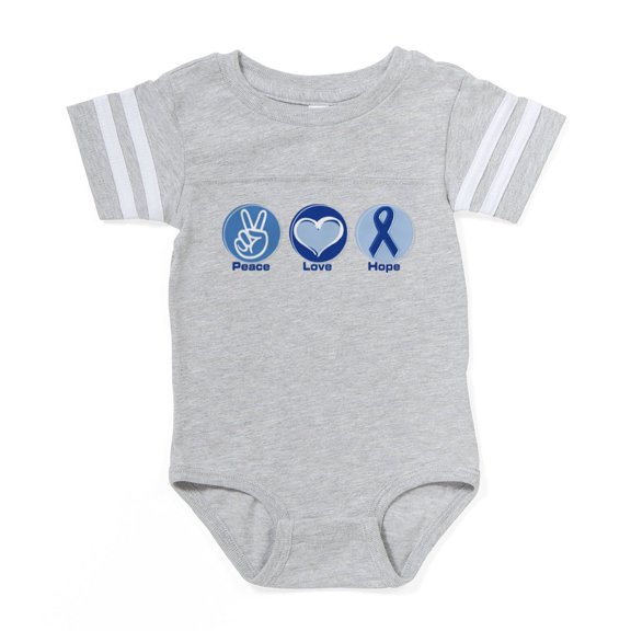 CafePress - Peace Love Blue Hope - Cute Infant Baby Football Bodysuit