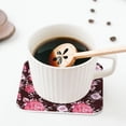 thumbnail image 5 of Yiaed Rose Flowers Print Leather Coasters for Drinks - Cup Coasters Coffee Table Kitchen Table Bar, Home & Office Gifts Handmade Drink Coasters-Square, 5 of 6