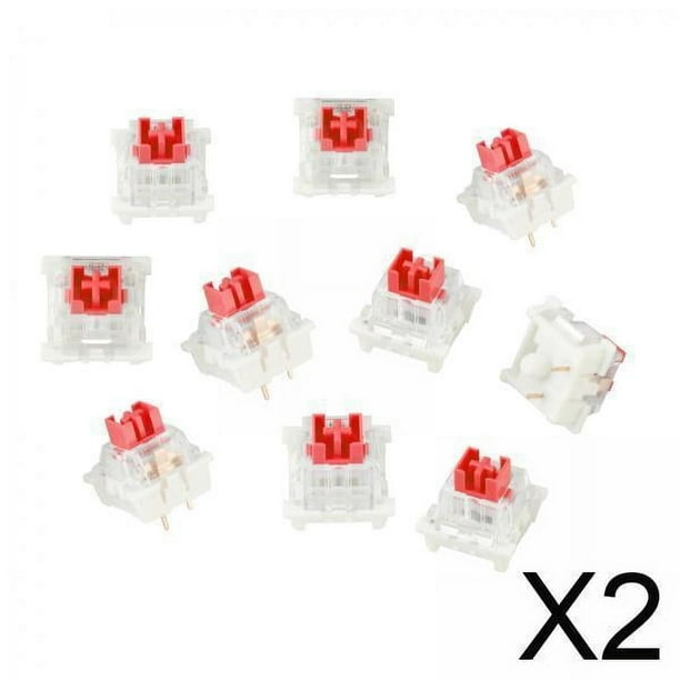 interruptor de teclado,Interruptor de teclado mecánico de 3 pines,Interruptores silenciosos táctiles lineales con interruptor de clic,Interruptores para teclados de juegos con LED RGB
