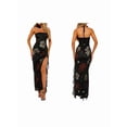 thumbnail image 4 of Women Floral Tube Maxi Dress Summer Strapless Tube Bodycon Mesh Layer Cocktail Party Dress, 4 of 6