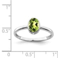 thumbnail image 2 of Sterling Silver Polished Peridot Oval Ring - .85 cwt - Size 8, 2 of 2