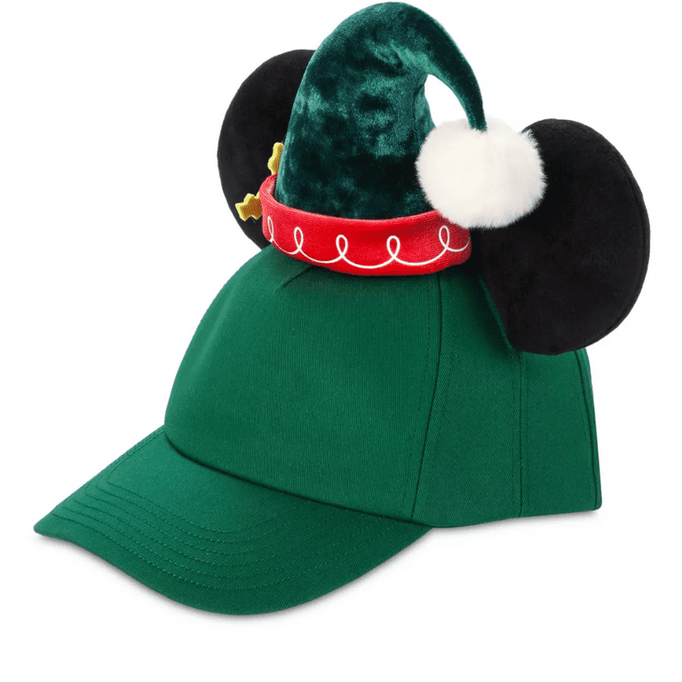 Disney Parks Mickey Mouse Holiday Baseball Cap Elf For Adult Green