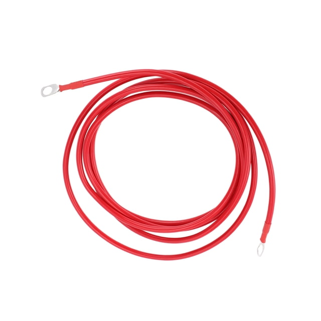 Cable de inversor de batería universal de 3/8" terminal 8 AWG rojo de 10 pies, cable de batería de cobre estañado, 1 pieza