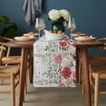 thumbnail image 2 of Pink Spring Floral Table Runner - 90 Inch Long, Kitchen Dining Table Runner Dresser Scarves, Weeping Romantic Flowers Wooden Farmhouse Decor for Coffee Tables Wedding Party Banquet, 2 of 8