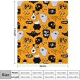 thumbnail image 2 of Flannel Halloween Blanket, Throw Soft Warm Fluffy Plush Blanket, Spider Webs Witch's Hat Black Bats and Decorated Pumpkins Print on Bed Couch Chair Living Room, 2 of 8