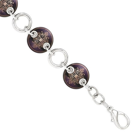Ice Carats Edward Mirell Black Anium 925 Sterling Silver Anodized Ice Carats Edward Mirell Black Anium 925 Sterling Silver Anodized Copper Color Bracelet 8 Inch Fancy
