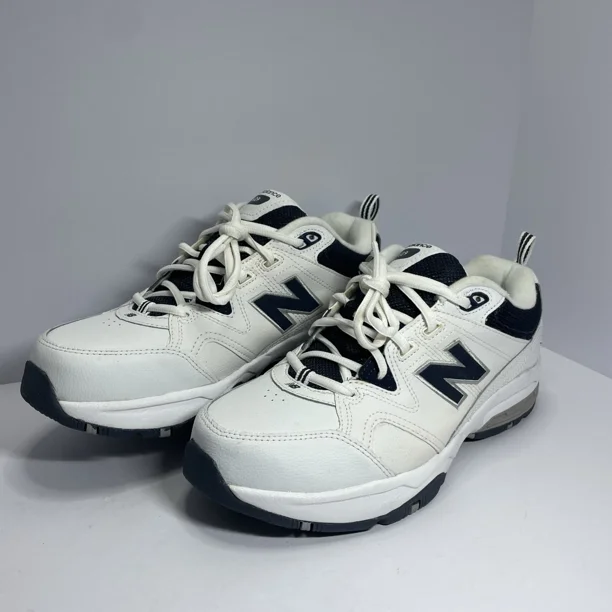 New Balance Men's 609 SNEAKERS Sz 9.5 EEEE WhiteNavy VGC Pls See Pics Ships Free