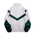 thumbnail image 4 of LODIENY Mens Varsity Jacket Zip Up Color Block Breathable Waterproof Windbreaker Jackets Long Sleeve Stand Neck Relaxed Fit Streetwear Coats with Pockets White XXXL, 4 of 6
