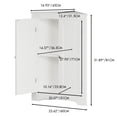thumbnail image 5 of GZXS White Corner Cabinet, Modern 2-Door Floor Cabinet w/ Adjustable Shelf for Home Organization, Bathroom, Living Room, or Bedroom, Easy Assembly, 5 of 8