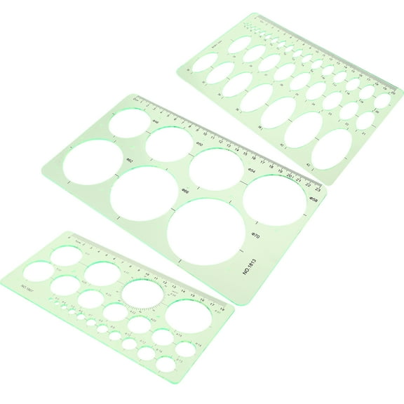 unbranded 3 Pcs Helix Circle Ruler Ellipse Template Student