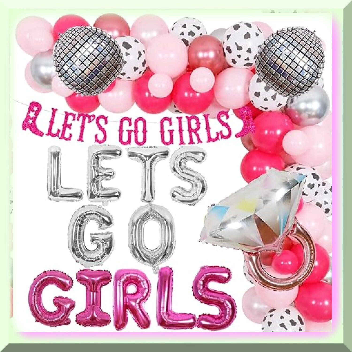 "Let's Go Girls" Cowgirl Bachelorette Napkins - 50 Pack, 4.5" Folded, Red Paper Napkins For Western & Disco Cowgirl Parties