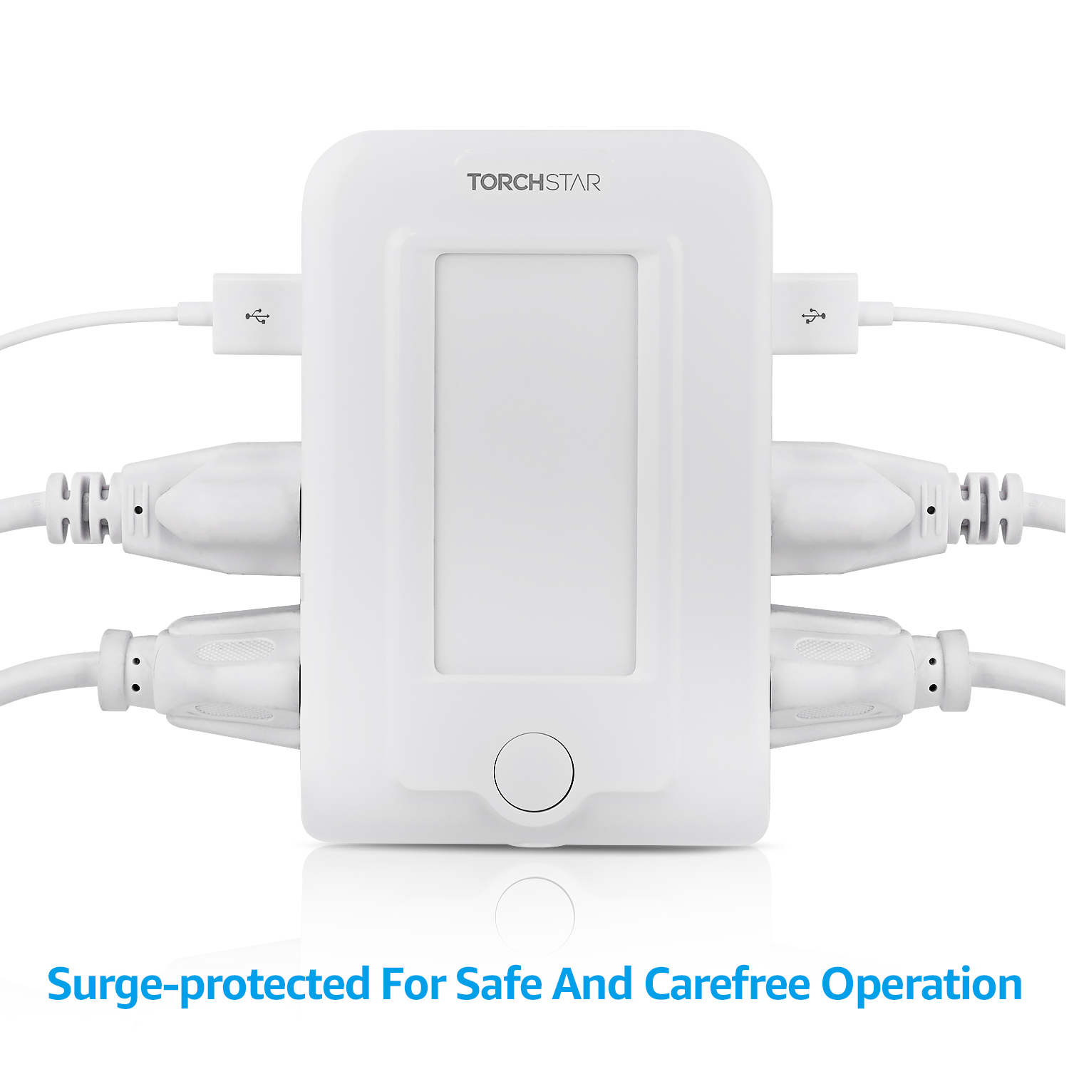 2 Pack Night Light Surge Protector Outlet with USB Ports, 2 USB Ports, 4 AC Outlets, Dusk to Dawn Nightlight
