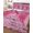 Pink, variant on Full Size Quilt Bedding Set, Pink Ribbon Reversible Summer Quilt 3 Pieces, Wings Romantic Love Heart Flowers Retro Country Lightweight Bedspreads Coverlets with 2 Pillow Shams for All Seasons