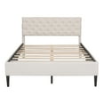 thumbnail image 3 of BTMWAY Full Size Bed Frame, New Upgraded Linen Fabric Upholstered Platform Bed with Button Tufted Headboard, No Box Spring Needed, Full Bed for Kids Teens Adults, 400lbs Capacity, Easy Assembly, Beige, 3 of 8