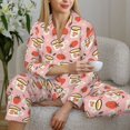 thumbnail image 6 of Honeii Floral Mugs And Strawberries print Women's Pajama Sets Long Sleeve Button Down Sleepwear Nightwear Soft Pjs Lounge Sets-X-Large, 6 of 7