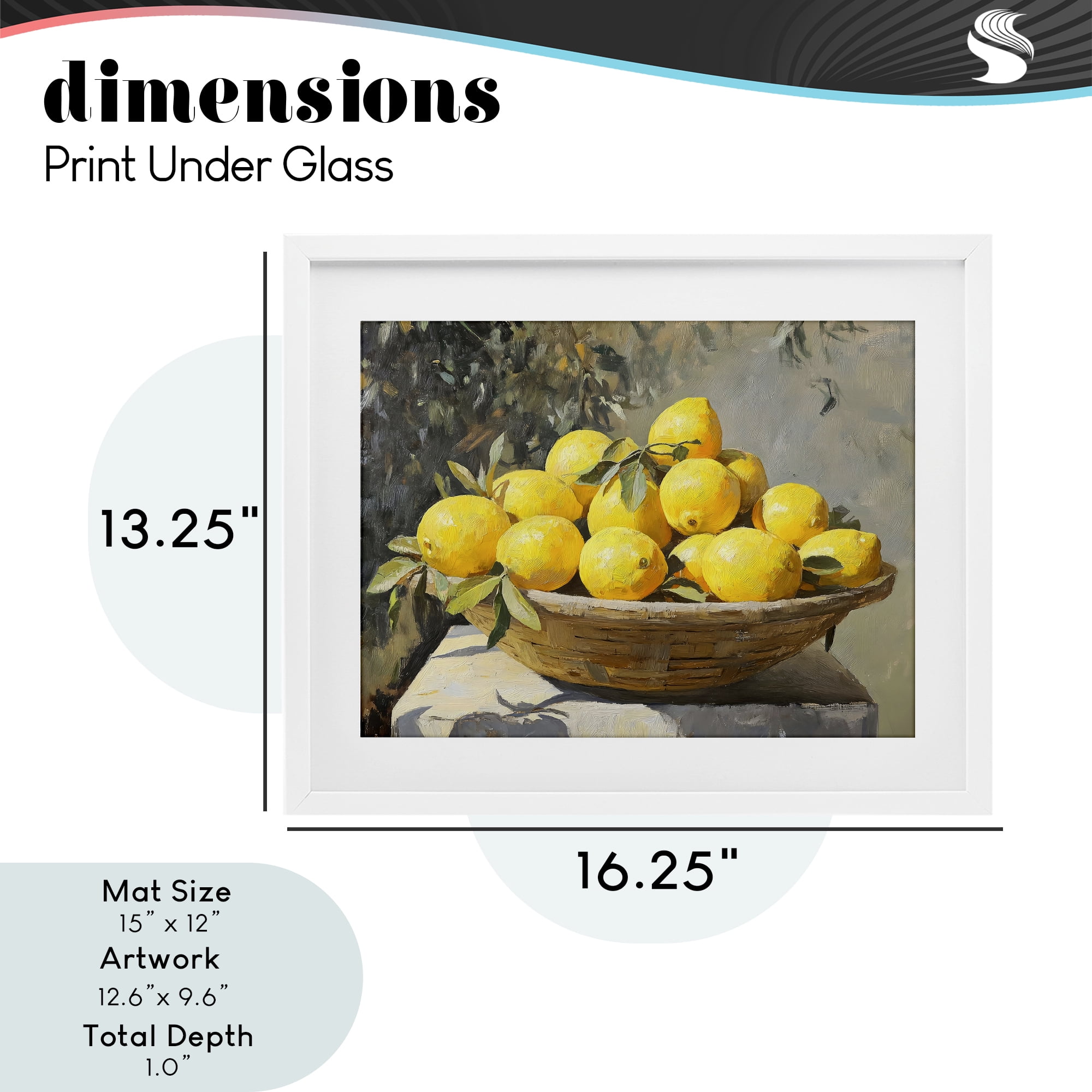 Stupell Industries Basket of Lemons in Sunlight White Framed Print Under Glass, design by Creative Studio