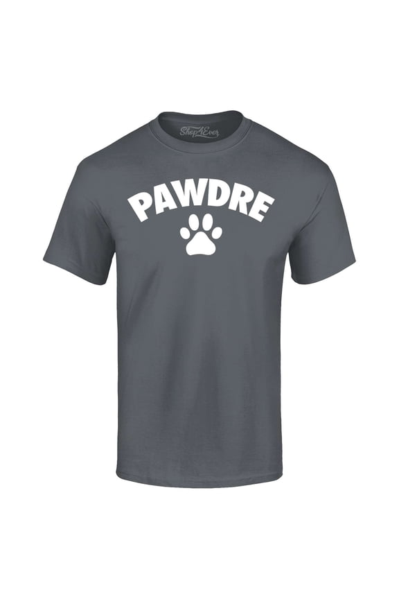 Men's Pawdre Paw Print Dog Dad Father Graphic T-shirt X-Large Black