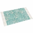 thumbnail image 2 of Teal Coral Coastal Large Area Rug 4x6ft Woven Runner Rug,Ocean Nautical Seaside Beach Washable Living Room Bedroom Kitchen Bathroom Classroom Carpet with Tassels,Indoor Outdoor Throw Door Mat, 2 of 5