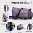 thumbnail image 6 of Crossbody for Samsung Galaxy A37 A57 Case Wallet【RFID Blocking】with 10-Card Holder Zipper Bills Slot, Soft PU Leather Magnetic Flip Wristlet Shoulder Strap Wallet Case for Women, 6 of 13
