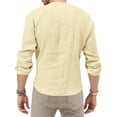 thumbnail image 4 of Gomelly Mens Tops Solid Color T Shirts Fashion T-shirt Men's Regular Fit Sport Pullover V Neck Blouse Khaki M, 4 of 5