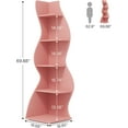 thumbnail image 3 of Tribesigns Corner Shelf, Modern 5-Tier Corner Bookcase Storage Rack with Unique Shape for Living Room (Pink), 3 of 5