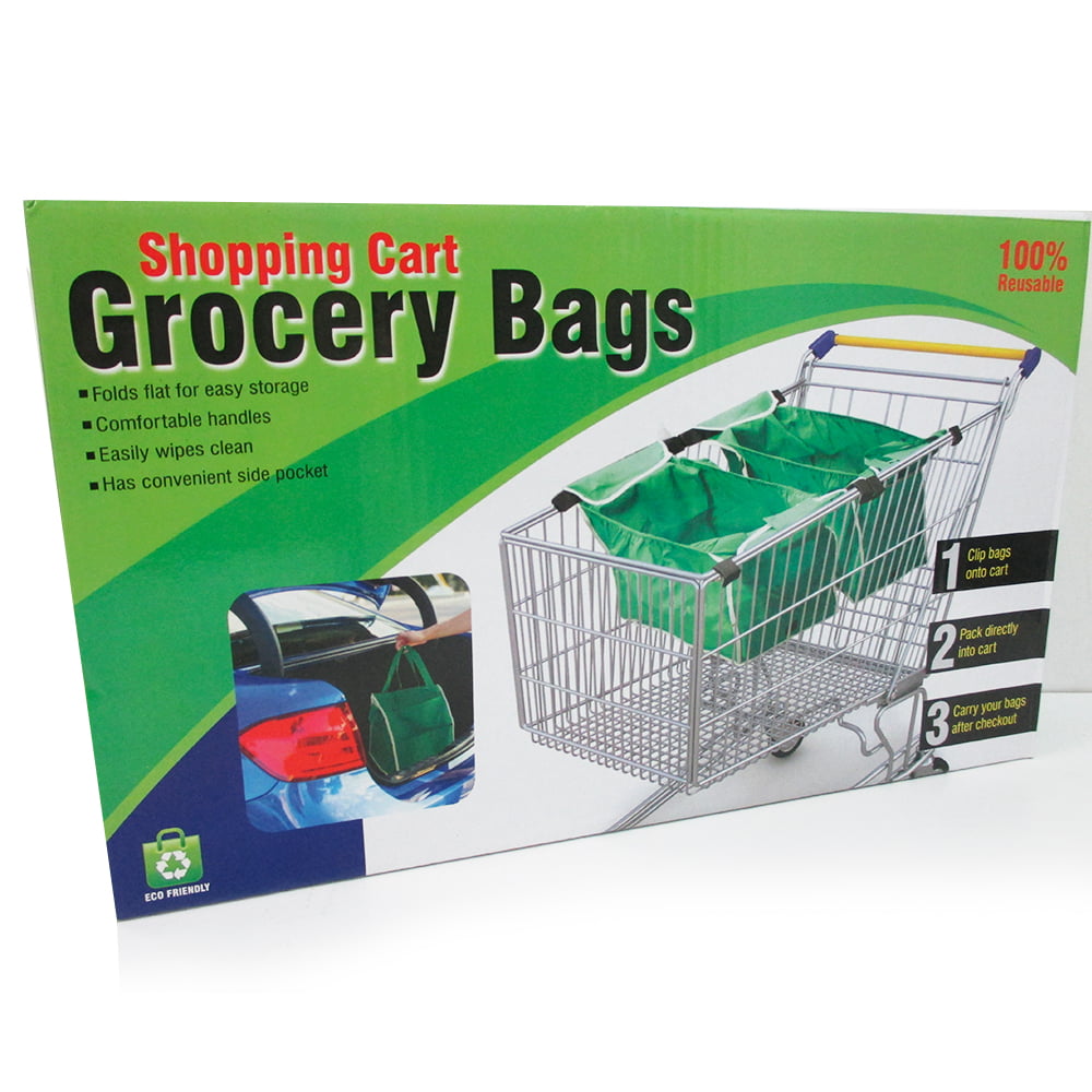 Grab Bag REUSABLE Clip To Cart SHOPPING Container Bags STORAGE EZ CARRY GROCERY 