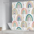 thumbnail image 3 of Rainbow Shower Curtain, Lovely Kids Rainbows Pattern Colorful Cute Cloud Sun Stars Cartoon Bath Curtains Waterproof Fabric with Hooks for Home Decor, 72Wx72H, 3 of 6