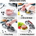 thumbnail image 6 of Qczoyp 2-in-1 Mini Slider Burger Press Mold,Non-Stick 4.5 Inch Food Grade Aluminum Patty Maker with Wooden Handle, Home Hamburger Mold for BBQ Camping Picnic Breakfast, 6 of 16