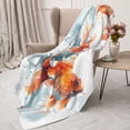 thumbnail image 3 of Gaeub Three Goldfish Watercolor Splash Print Flannel Throw Blanket, Home Fleece Throw Blanket for Couch or Bed,Decorative Blankets,Lightweight Fuzzy Flannel Blanket-80"x60", 3 of 6