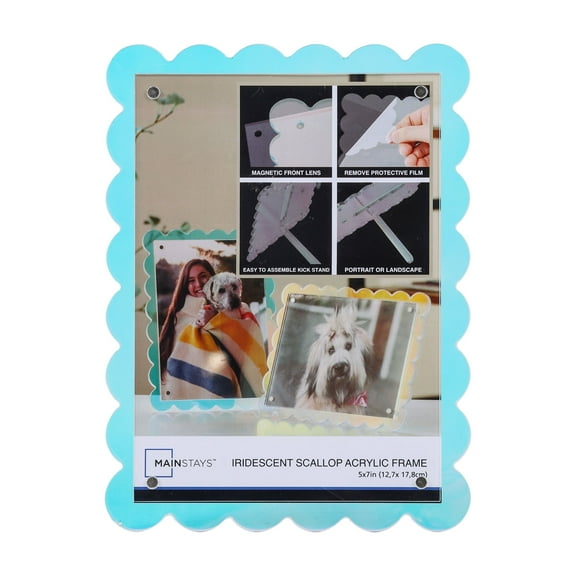 Mainstays Translucent Iridescent Acrylic 5"x7" Tabletop Scalloped Picture Frame