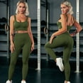 thumbnail image 3 of Women Ribbed Seamless Leggings High Waisted Workout Gym Yoga Pants Butt Lifting Tummy Control Tights, 3 of 11