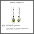 thumbnail image 4 of Gem Stone King 925 Silver and 10K Yellow Gold Dangle Earrings Cushion Peridot Half Moon Moissanite (1.70 Carat Cttw), 4 of 4