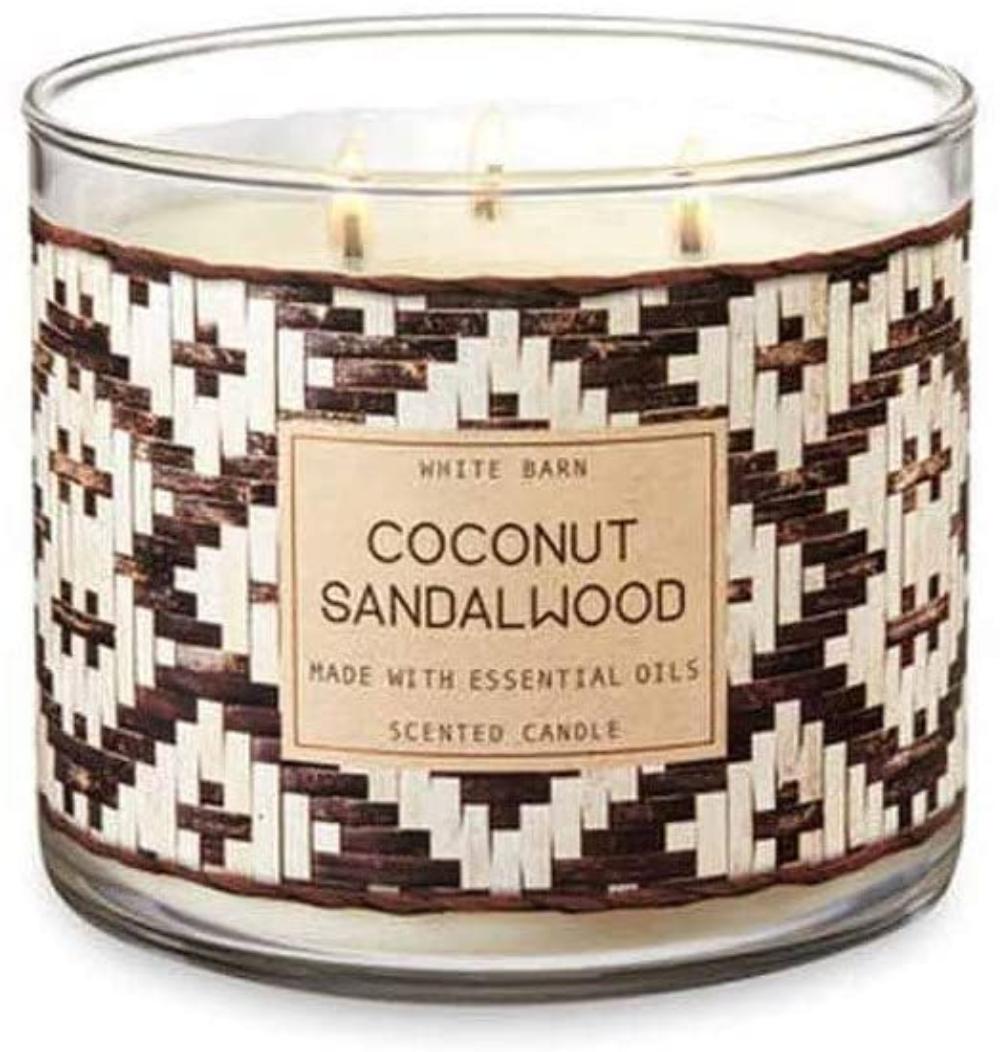 coconut and sandalwood candle