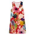 thumbnail image 4 of QUNYINEY Sleeveless Women's Sundresses A Line Beach Floral Mini Tank Dress V Neck Loose Fit with Pockets Casual Dresses, 4 of 7